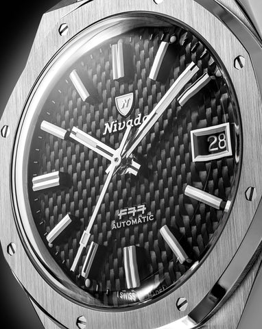 Nivada Grenchen F77 MK 2 Black Date 69011A77
