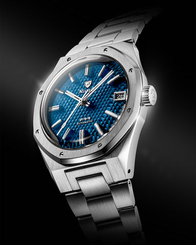 Nivada Grenchen F77 MK 2 Blue Date 69013A77