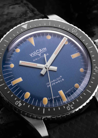 Vulcain Skindiver Blue - Khaki Brown Lume 660170A37