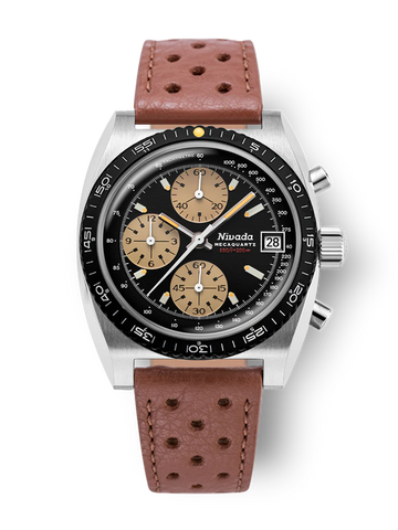 Nivada Grenchen Autochron Chronosport Mecaquartz Yellow 77001Q