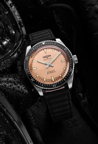 Vulcain Skindiver Nautique Salmon - Beige Lume 660170B87