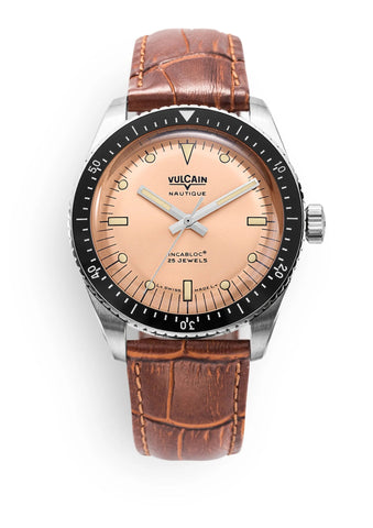 Vulcain Skindiver Nautique Salmon - Beige Lume 660170B87