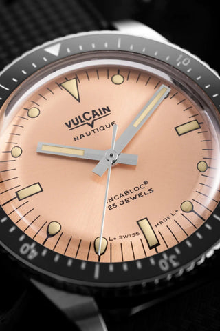 Vulcain Skindiver Nautique Salmon - Beige Lume 660170B87