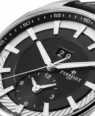 Perrelet Lab Peripheral Dual Time Big Date A1101/3 Schwarz