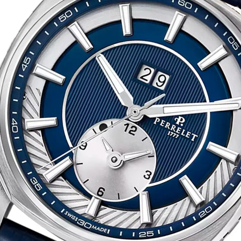 Perrelet Lab Peripheral Dual Time Big Date A1101/4 Blau