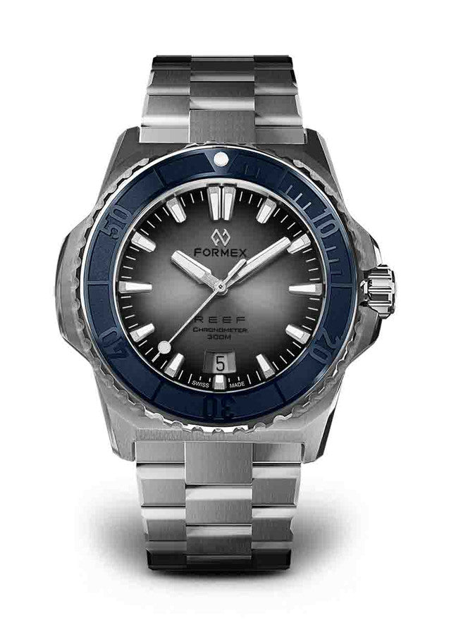 Blue Bezel Steel Bracelet