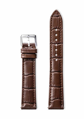 Armband - Vulcain Lederband Braun - Alligator Print - 20mm