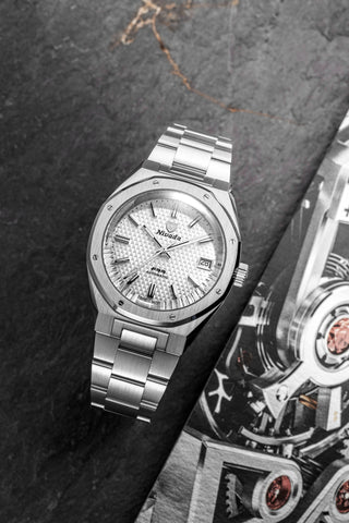 Nivada Grenchen F77 MK 2 White Date 69014A77