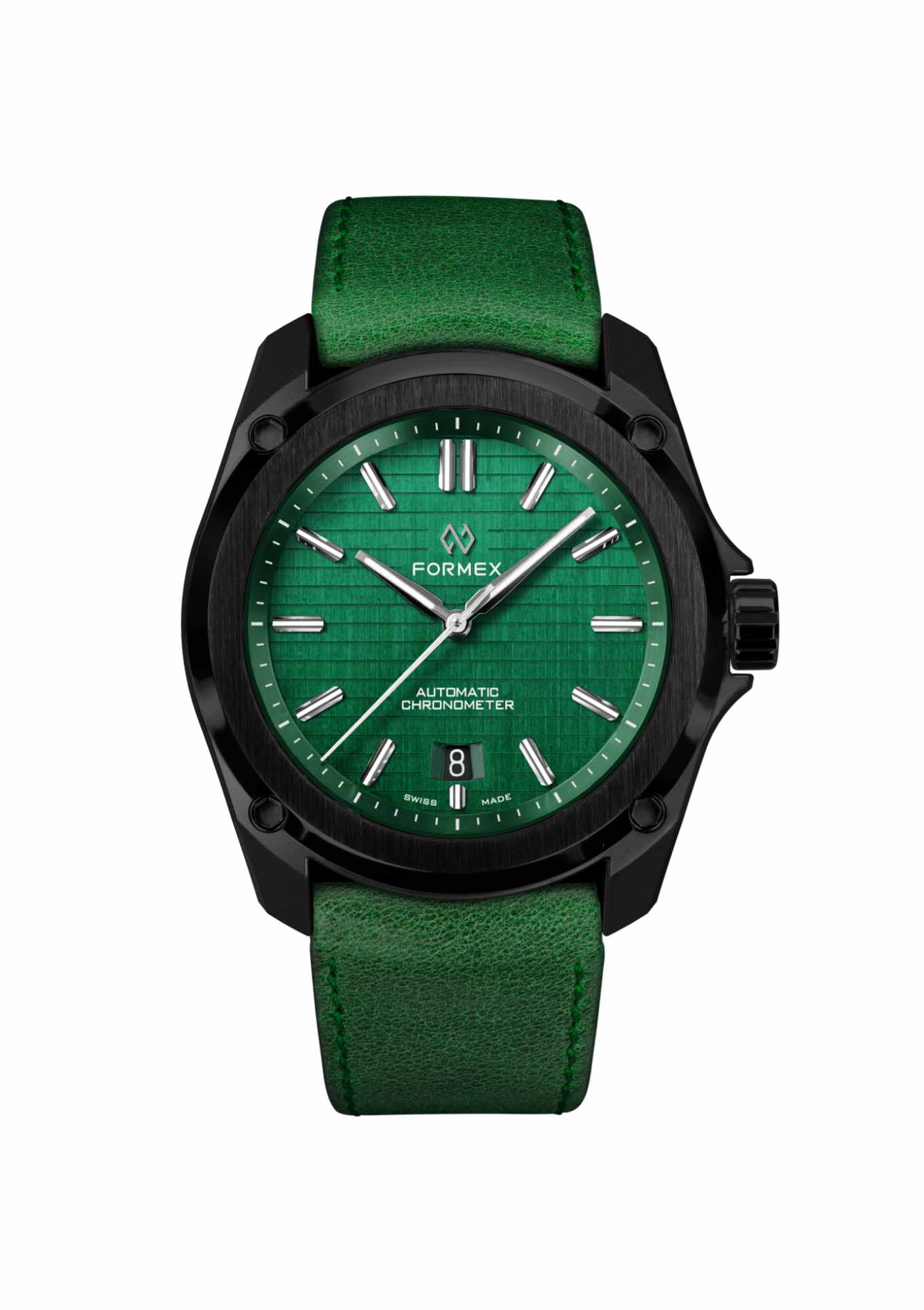 Green leather strap