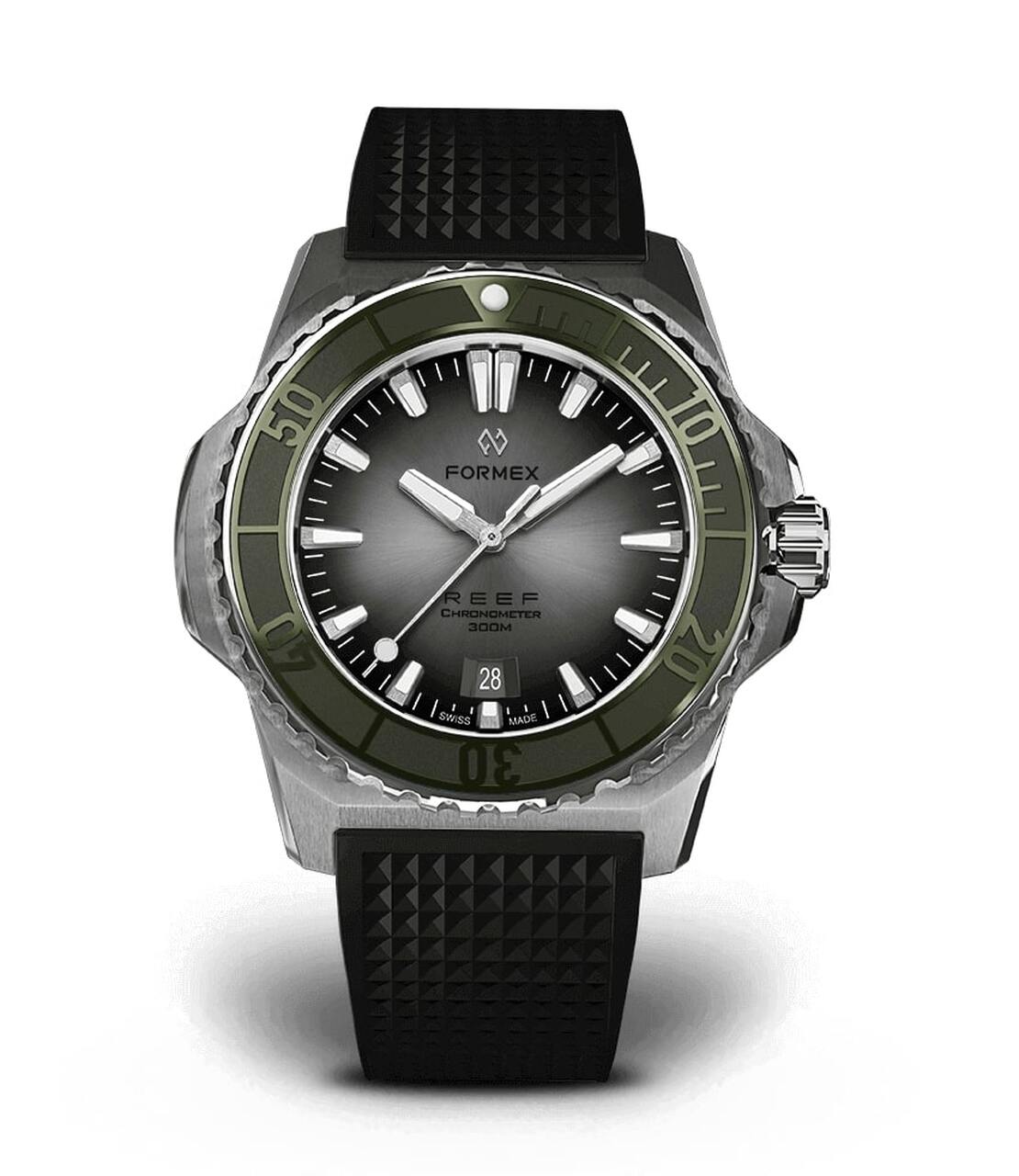 Green Bezel.Rubber Strap