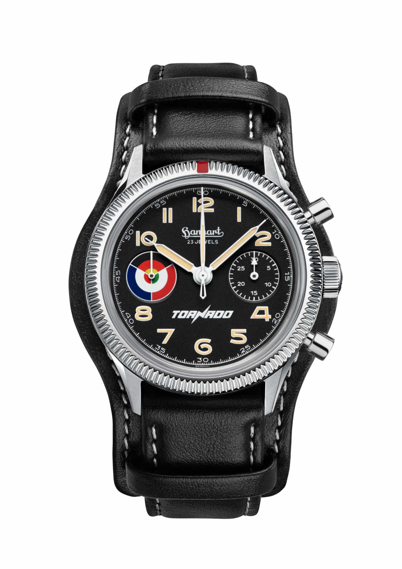 Leather strap black L