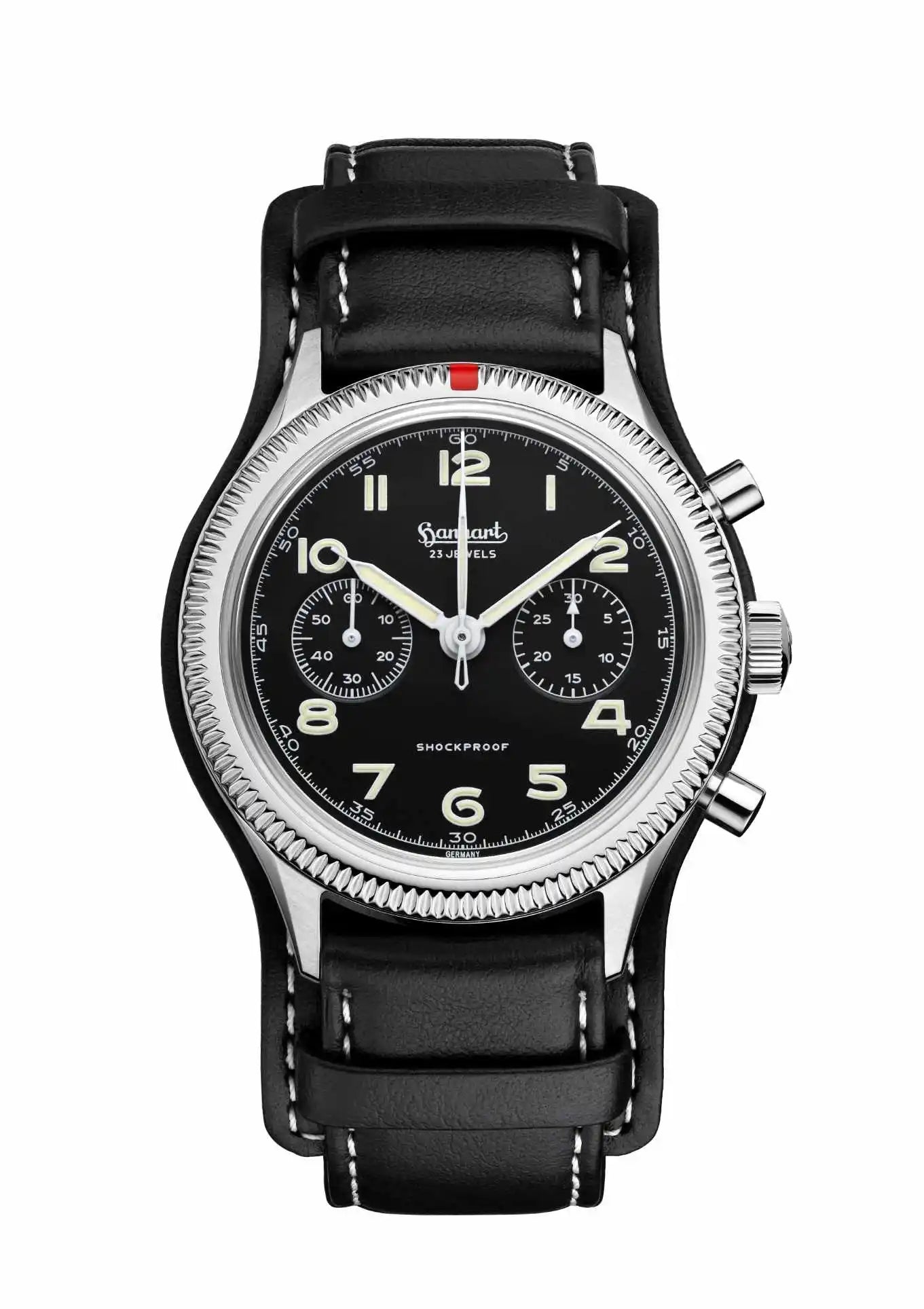 Black leather strap, size M