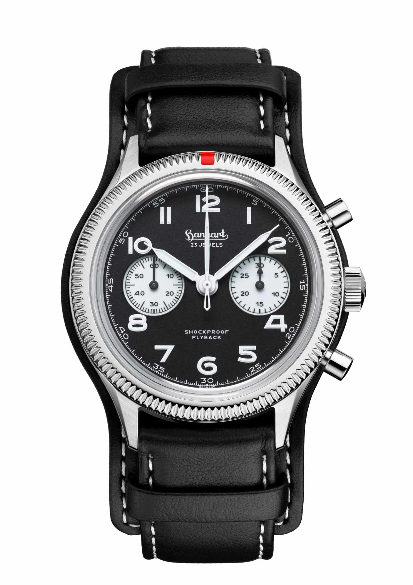 Black leather strap L