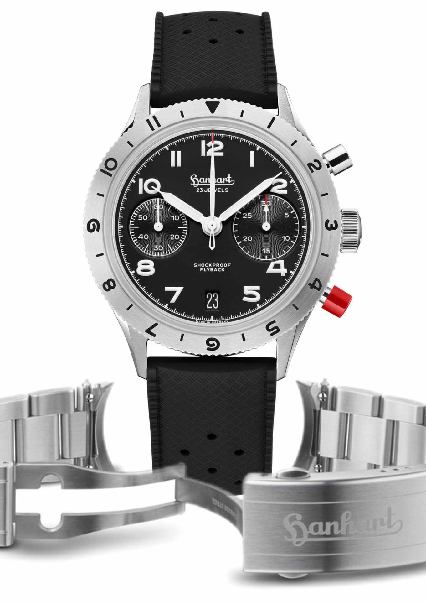 Set: steel strap + leather strap L