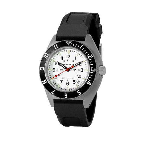 MARATHON 41mm SSNAV Arctic Steel Navigator Quarz - White Dial with Date - WW194013SS