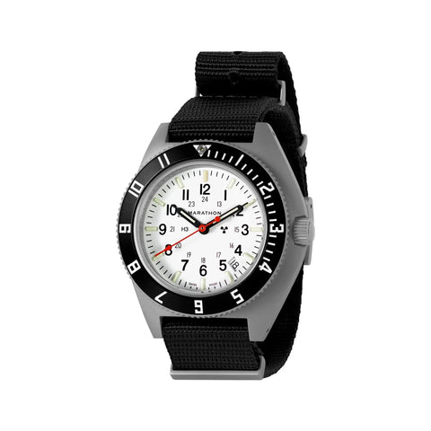 MARATHON 41mm SSNAV Arctic Steel Navigator Quarz - White Dial with Date - WW194013SS