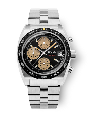 Nivada Grenchen Autochron Chronosport Mecaquartz Yellow 77001Q