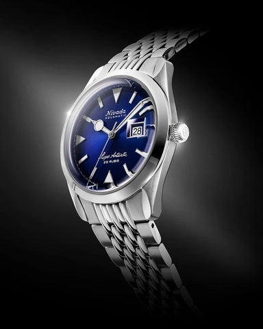 Nivada Grenchen Super Antarctic Blue Date 32076A