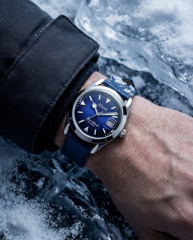 Nivada Grenchen Super Antarctic Blue Date 32076A
