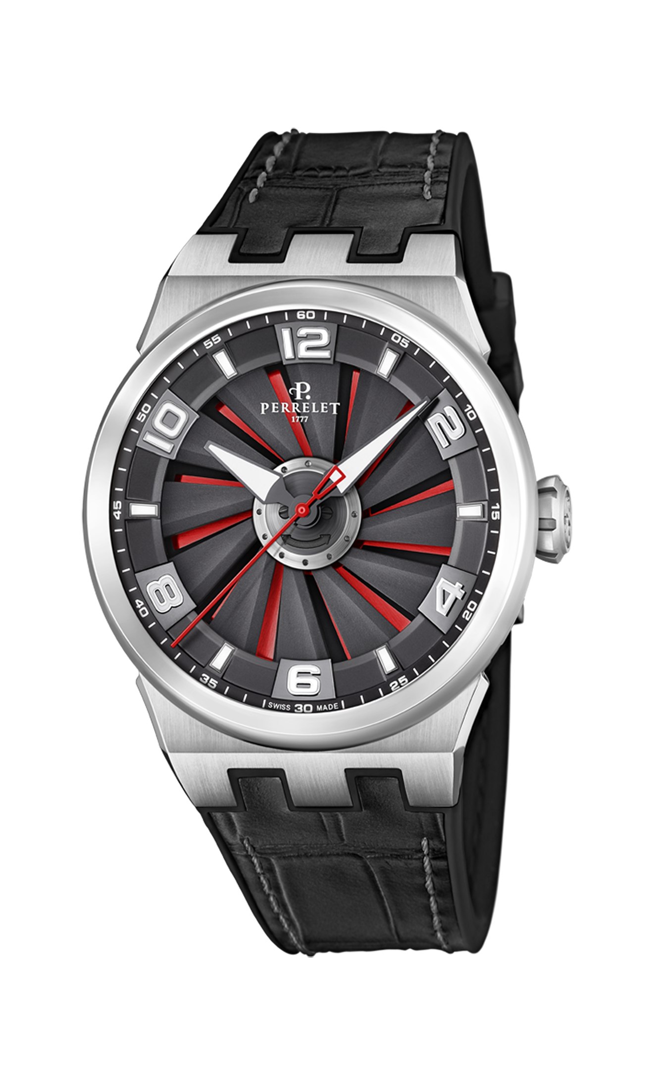 Lederband Schwarz mit Kroko-Prägung