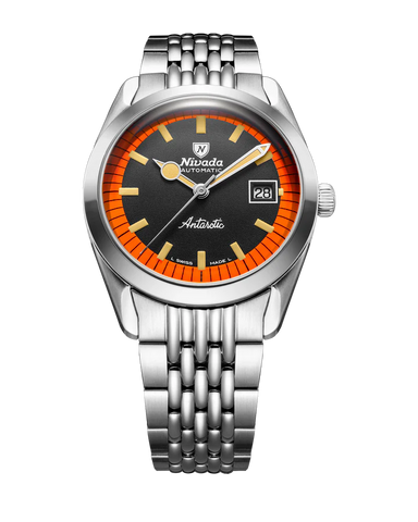 Nivada Grenchen Super Antarctic Black & Orange Date 38mm 32056A