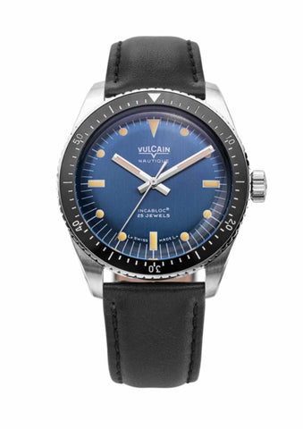 Vulcain Skindiver Blue - Khaki Brown Lume 660170A37
