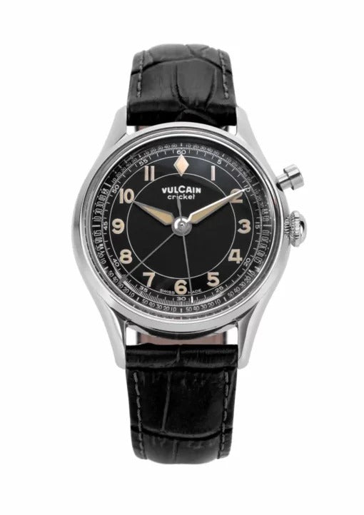 Closed Caseback Black Leather Alligator Pattern Strap