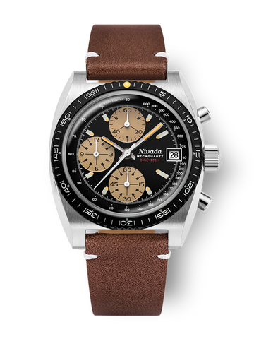 Nivada Grenchen Autochron Chronosport Mecaquartz Yellow 77001Q