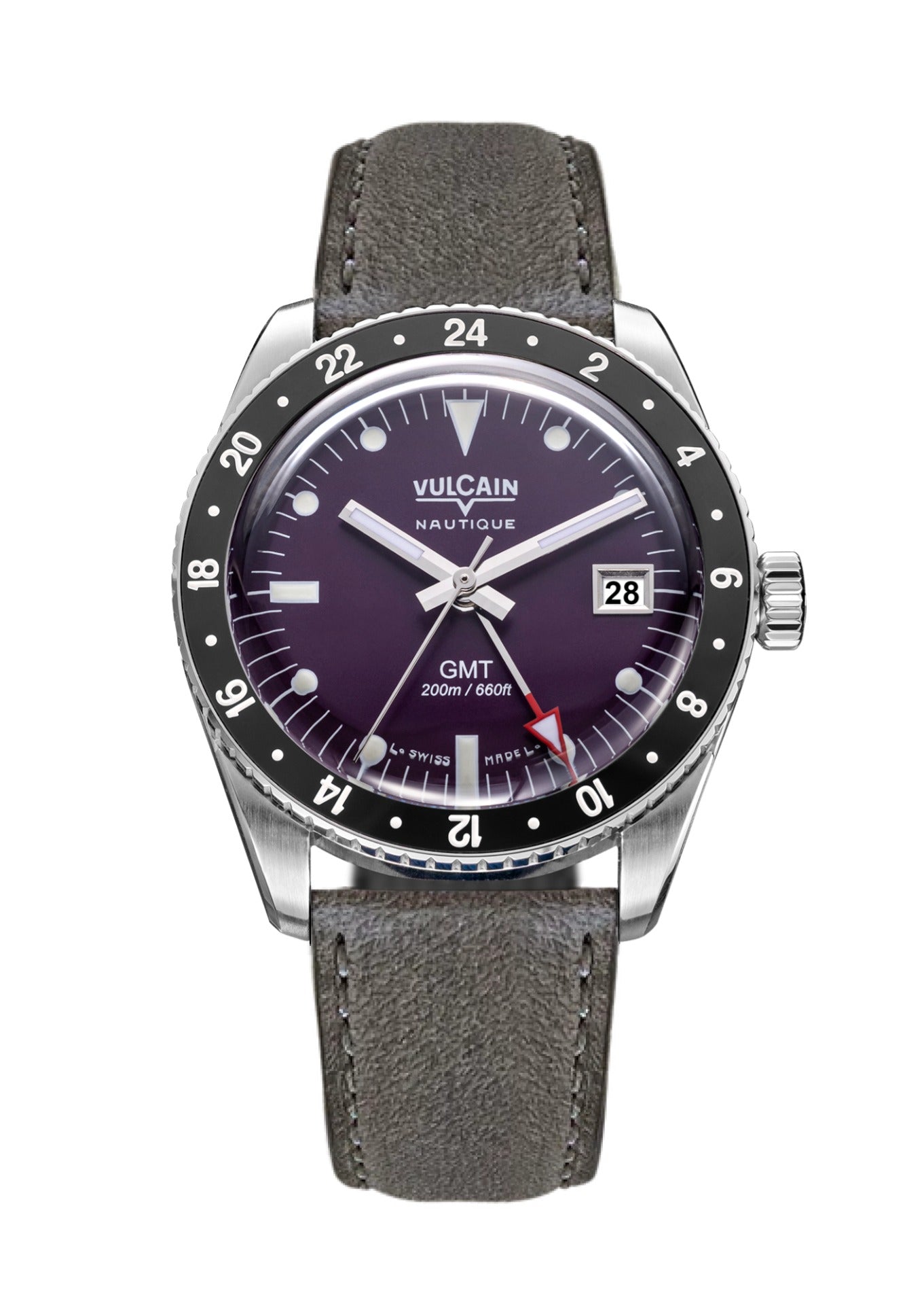 Gray leather strap