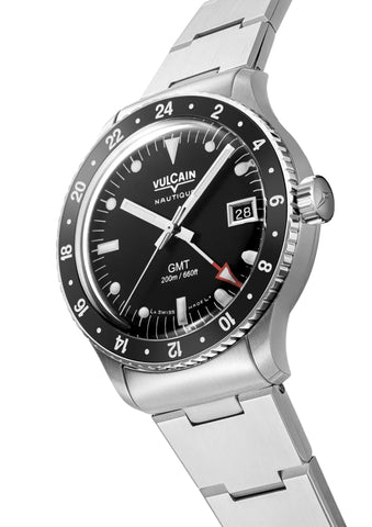 Vulcain Skindiver Nautique GMT Black - White Lume 680174B07
