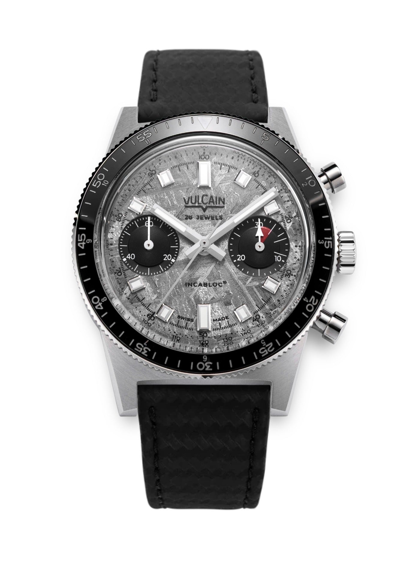 Leather strap black carbon structure