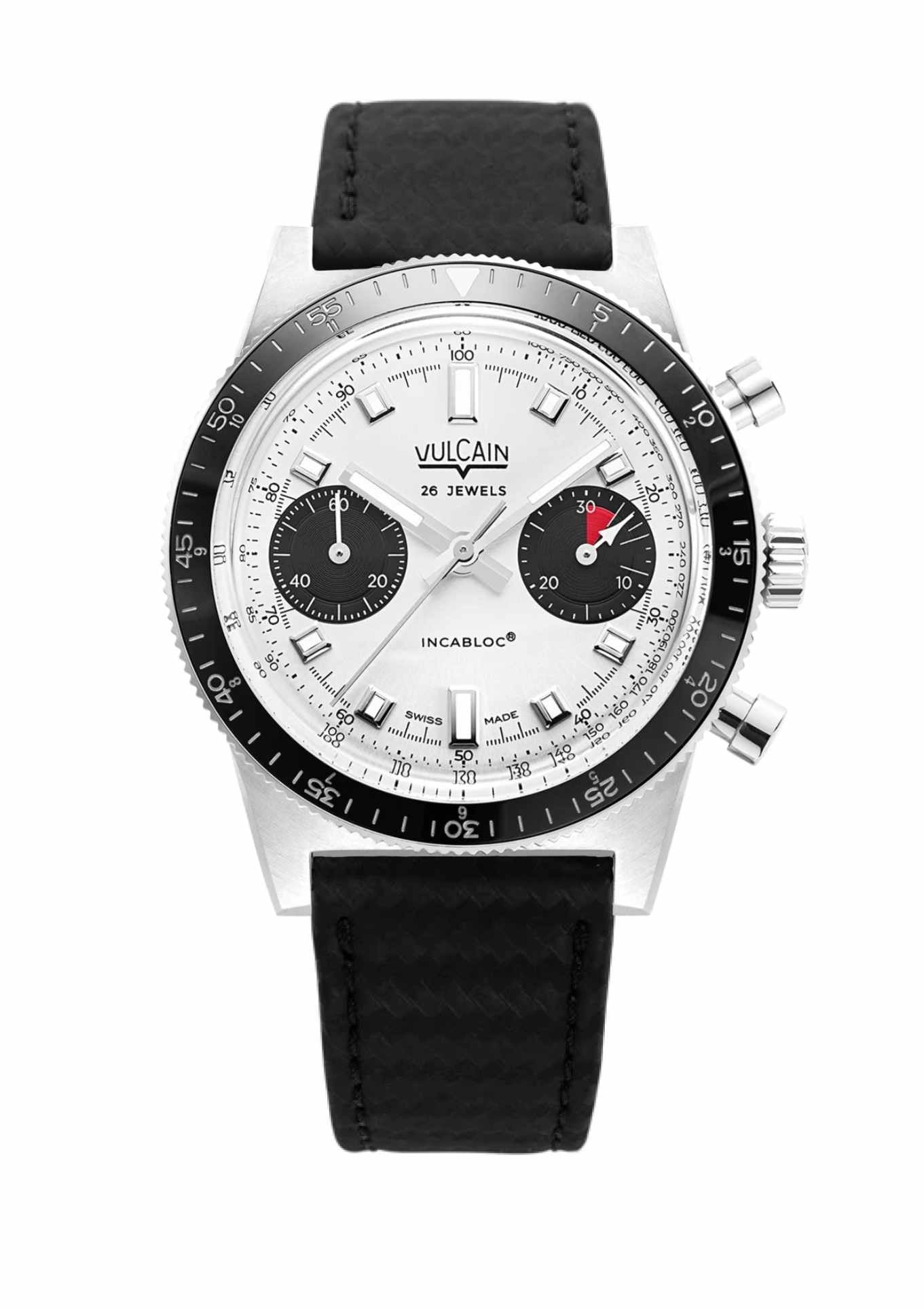 Leather strap black carbon structure