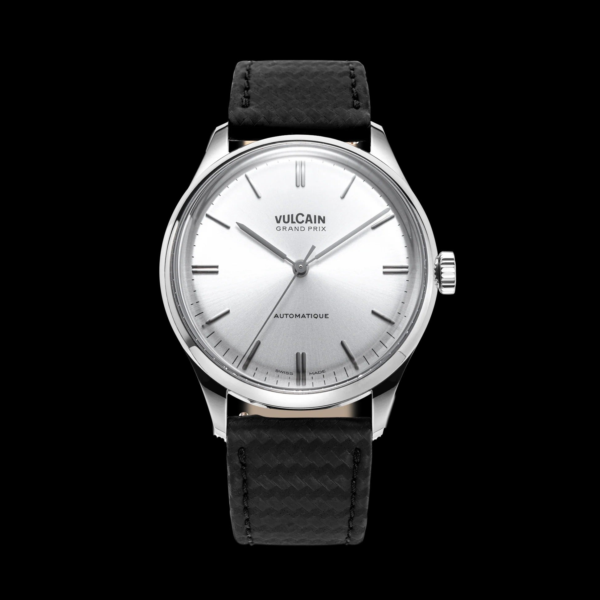 Leather strap black carbon structure