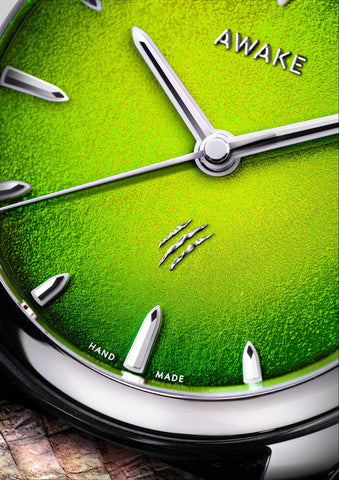 Awake-sơn-mai-silver-leaf-jurassic-watch-raptors-limited-edition 3