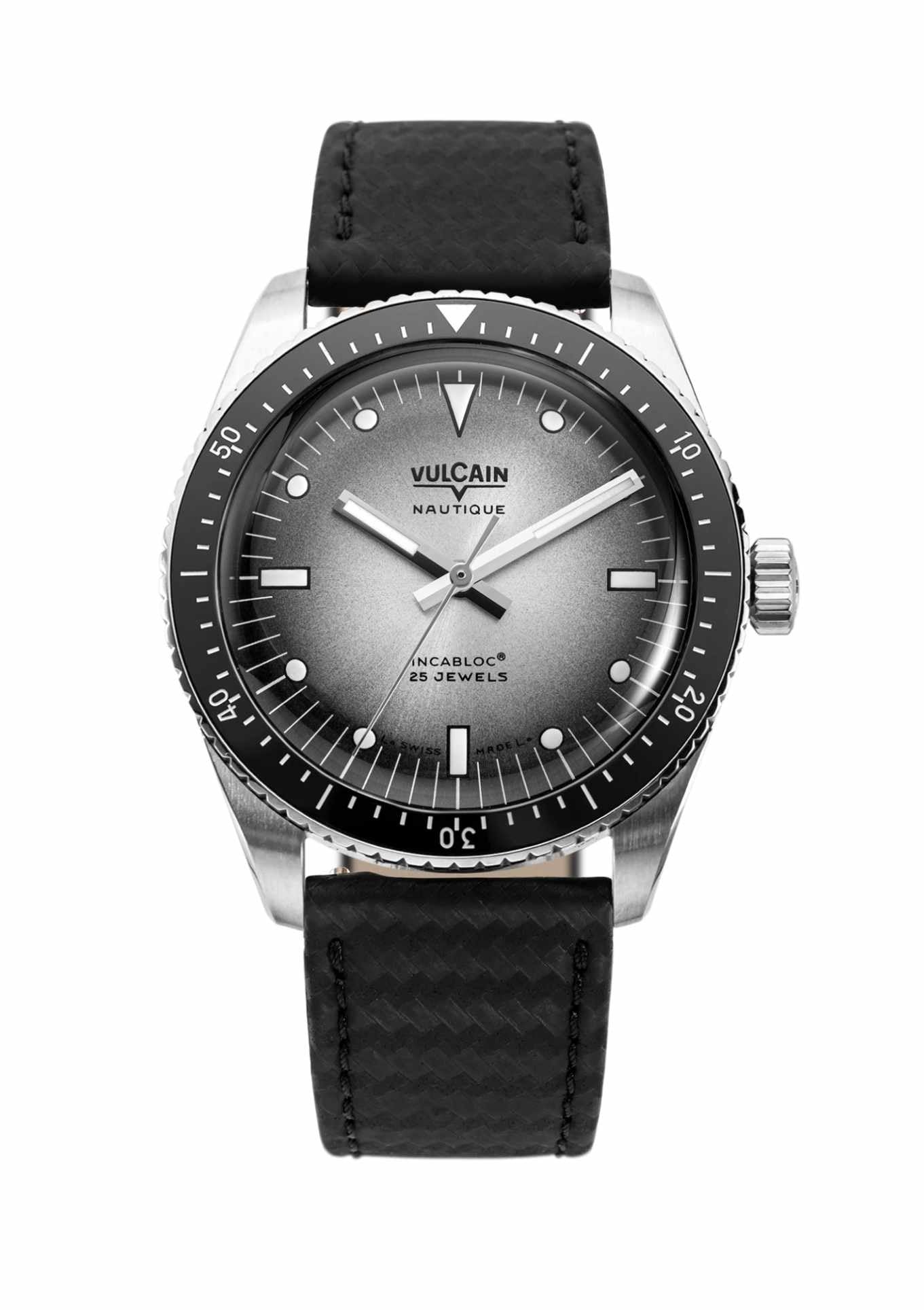 Leather strap black carbon structure
