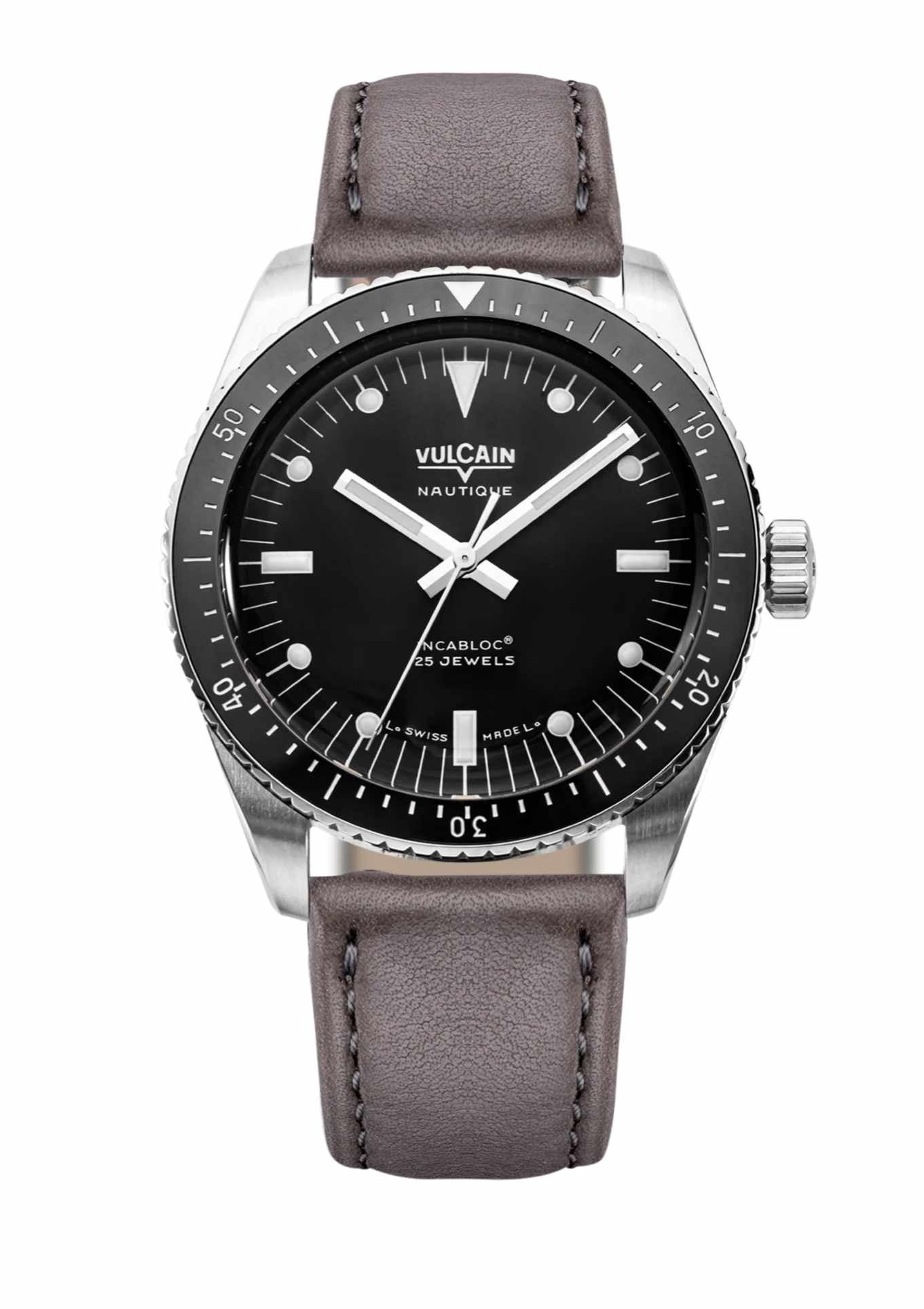 Gray leather strap