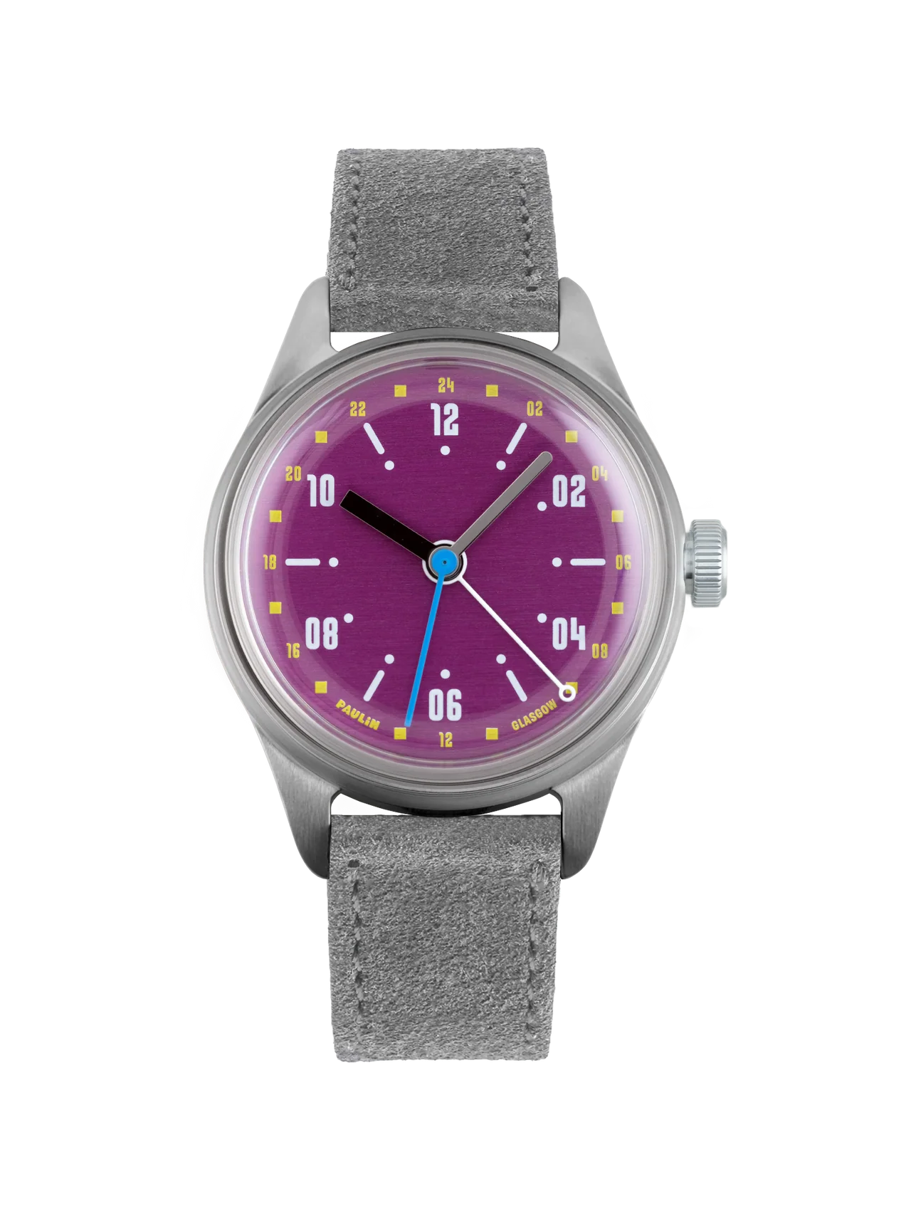 Grey leather strap - S