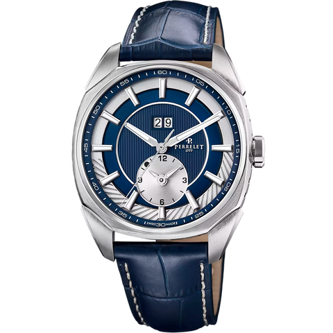 Perrelet Lab Peripheral Dual Time Big Date A1101/4 Blau