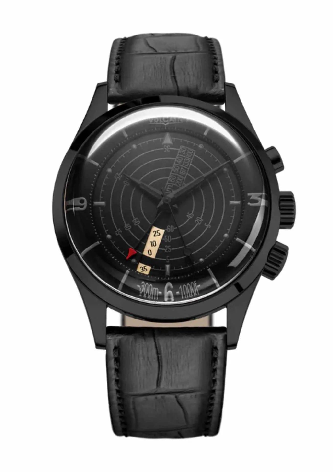 Schwarzes Lederband mit Alligator-Print